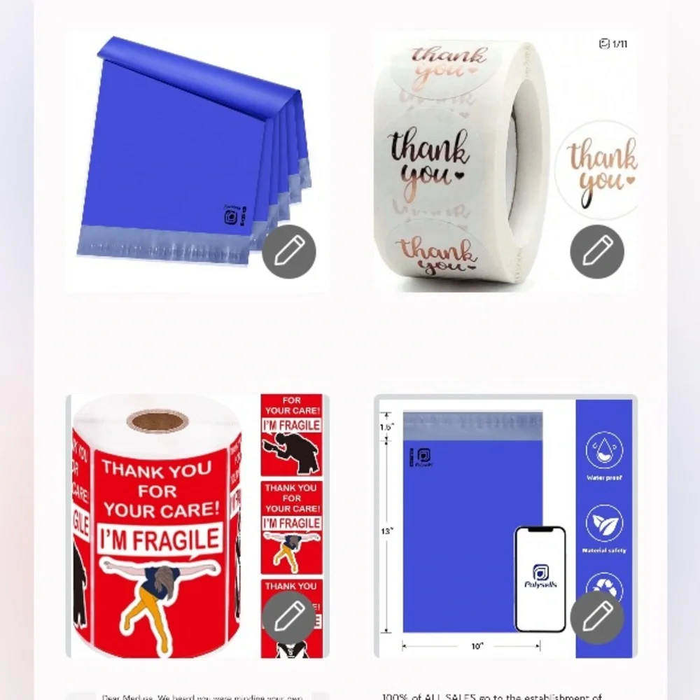20 LARGE Poly Mailers 10” x 13” + 22 Bonus Stickers